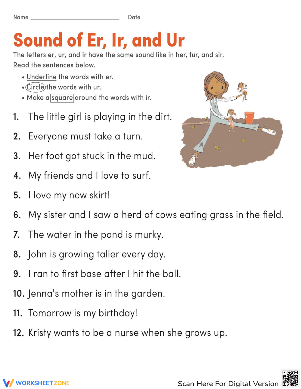 Er Ir Ur Words Worksheet er-ir-ur-words-worksheet