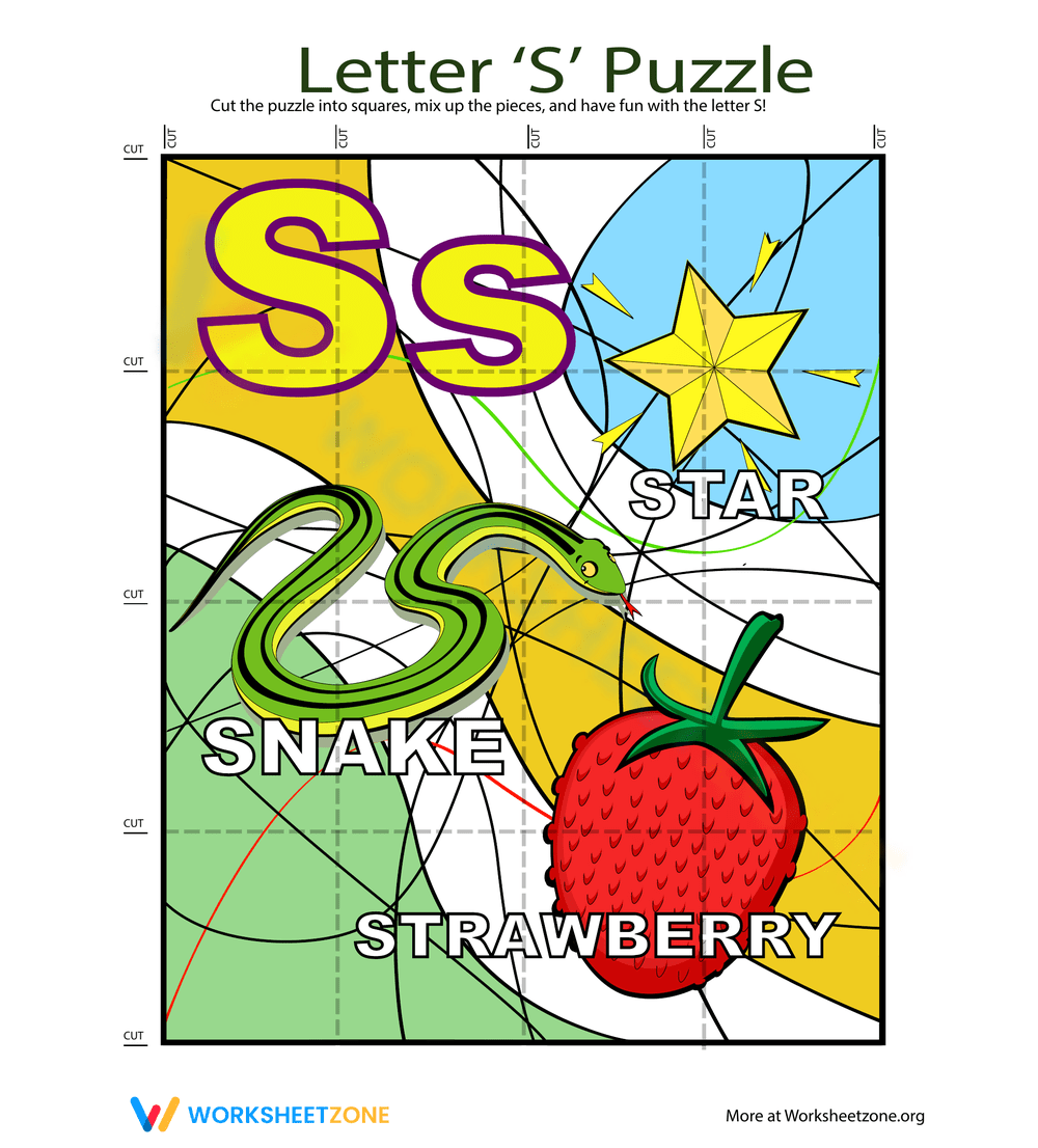 Letter "S" Puzzle Worksheet