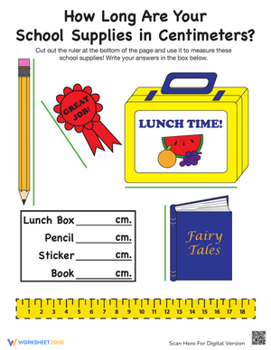 Measure a Sneaker: Centimeters, Interactive Worksheet, Education.com