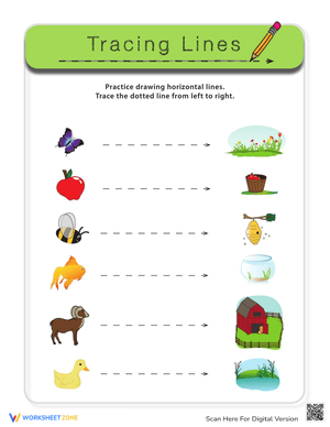 Horizontal Lines Practice Worksheets