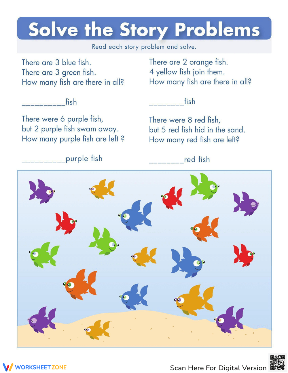 Fish Math Worksheet