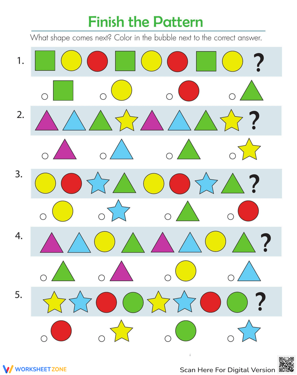 Pattern Quiz Worksheet