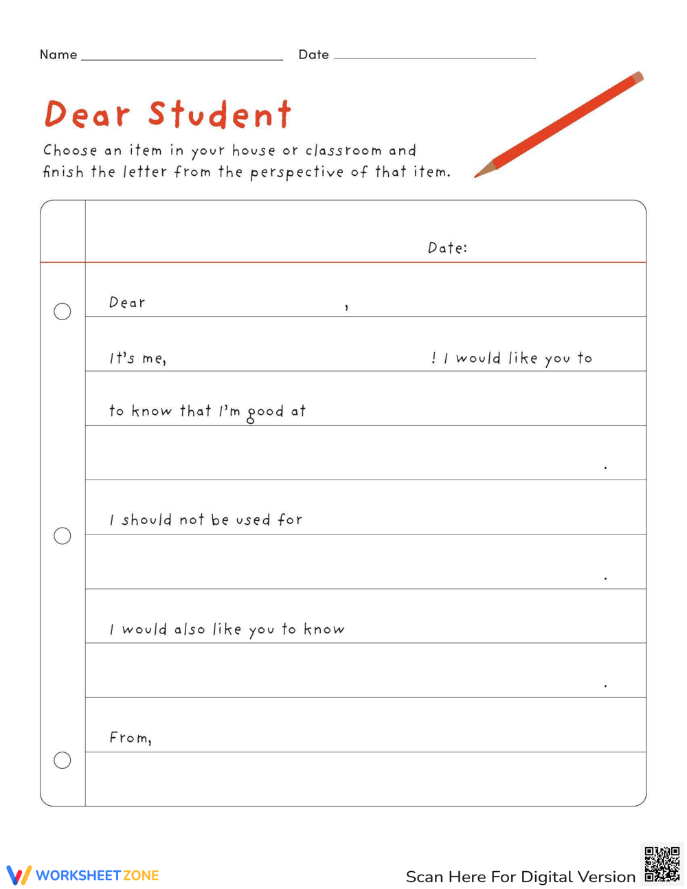 Dear Student Letter Template Worksheet Dear Student Letter Template Worksheet