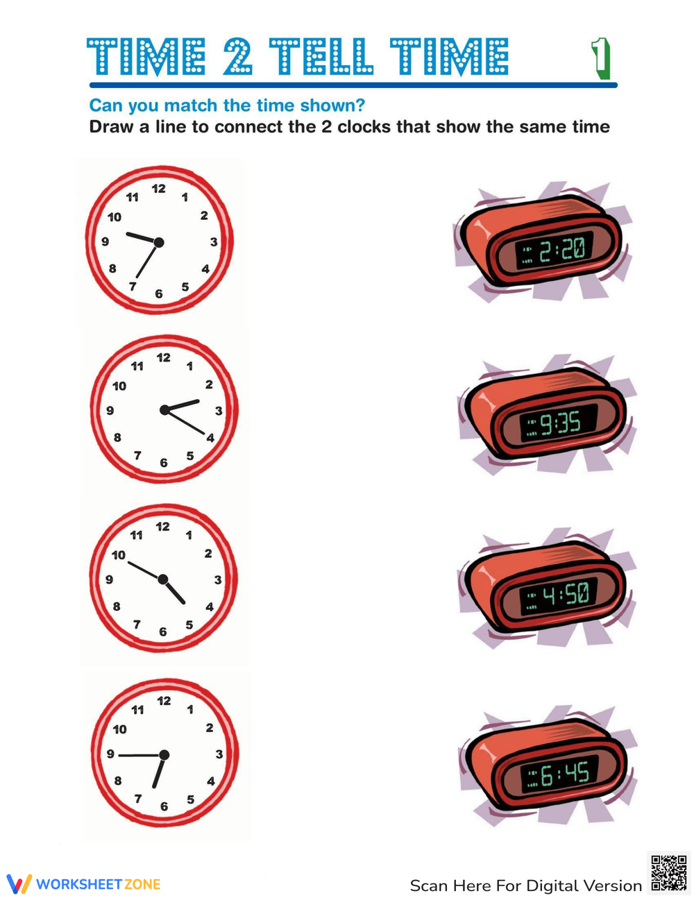 Reading Clocks Worksheet