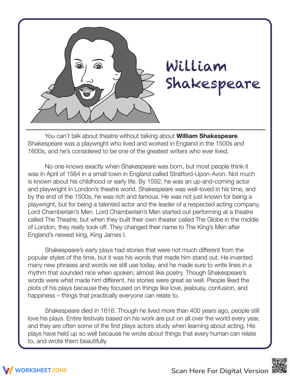 shakespeare biography for students