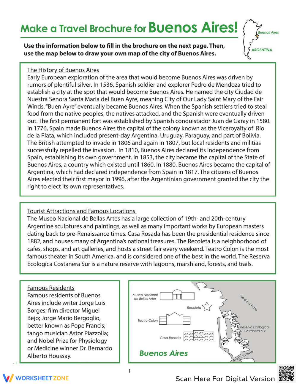 Make A Travel Brochure For Buenos Aires Worksheet Make A Travel Brochure For Buenos Aires Worksheet