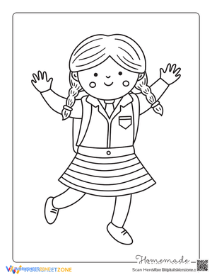 Girls at School - Coloring Pages for Girls