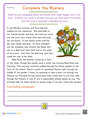 Fourth Grade Reading Comprehension Practice Worksheet