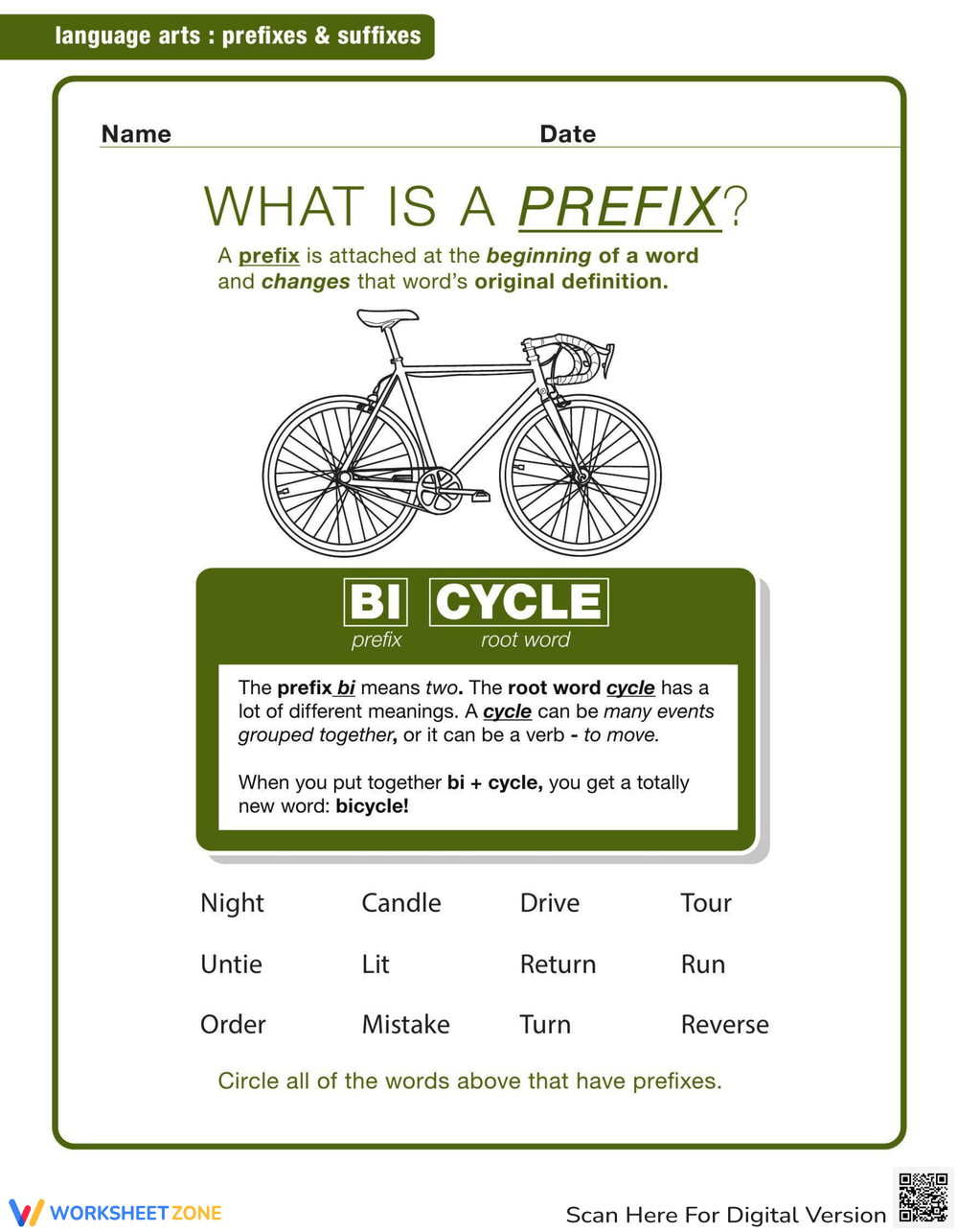 Paragraph Handwriting Practice Worksheet - The Bicycle