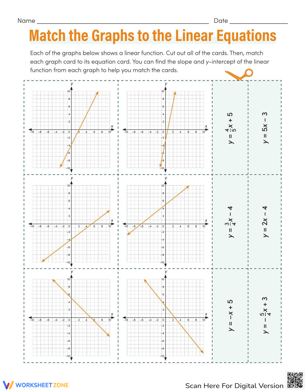 match-the-graphs-to-the-linear-equations-worksheet