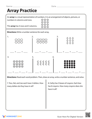 Enhance Multiplication with Array Practice Worksheets