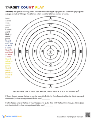 Archery Math Fun: Practice Game Worksheets