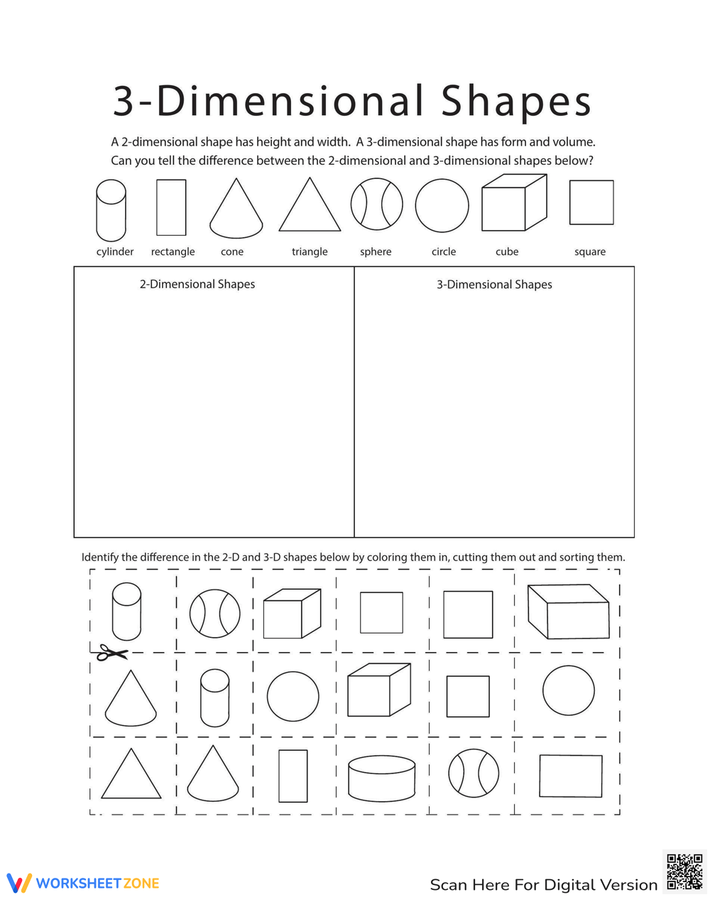 Sort 2d And 3d Shapes Worksheet