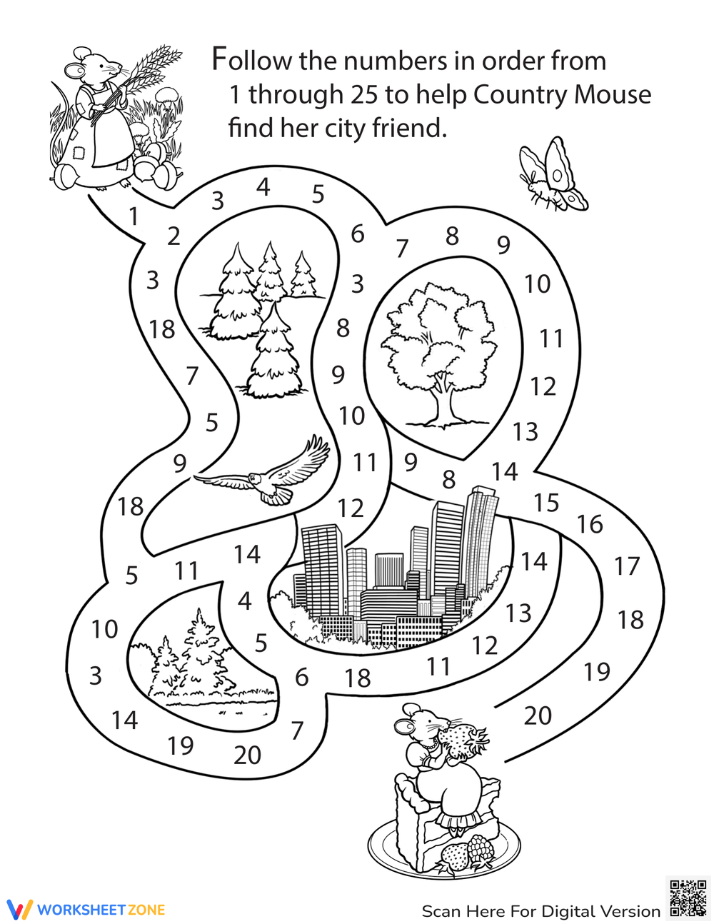 town mouse country mouse coloring pages