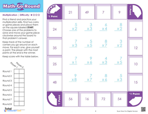 Math Go Round Easy Worksheets