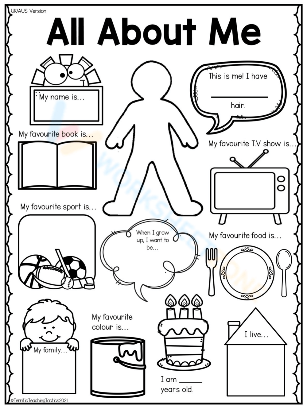All About Me Worksheet First Day Of School Activity 1691523715168 W1000 H1333 Preview 0 