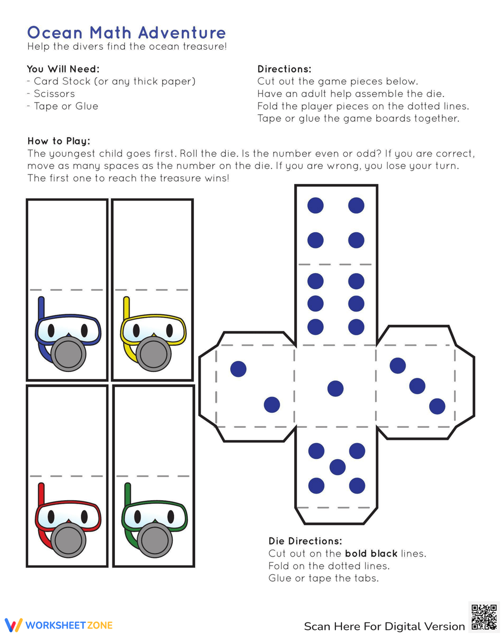 Off the Board (Even & Odd): One-Page Math Game