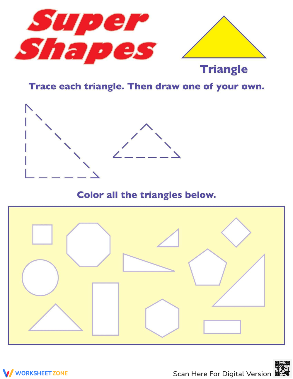 Super Shapes: Triangle Worksheet