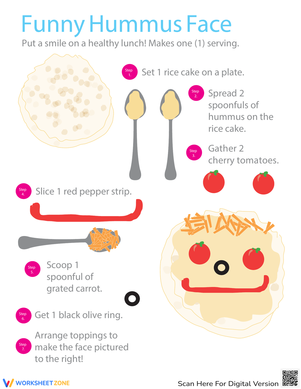Hummus Face Snack Worksheet