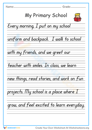 Free Printable Handwriting Paragraph Practice Sheets