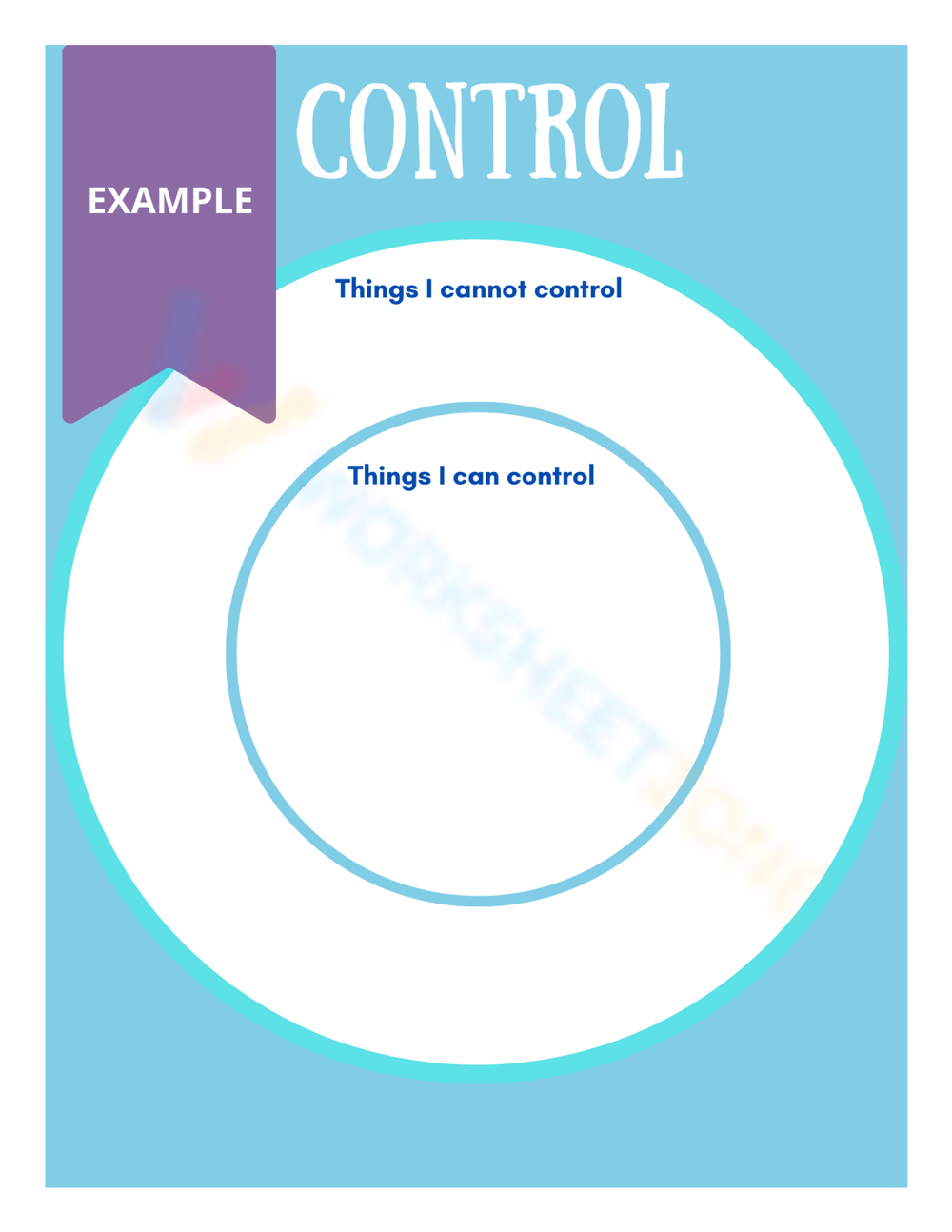 Free Printable Circle of Control Worksheet Collection