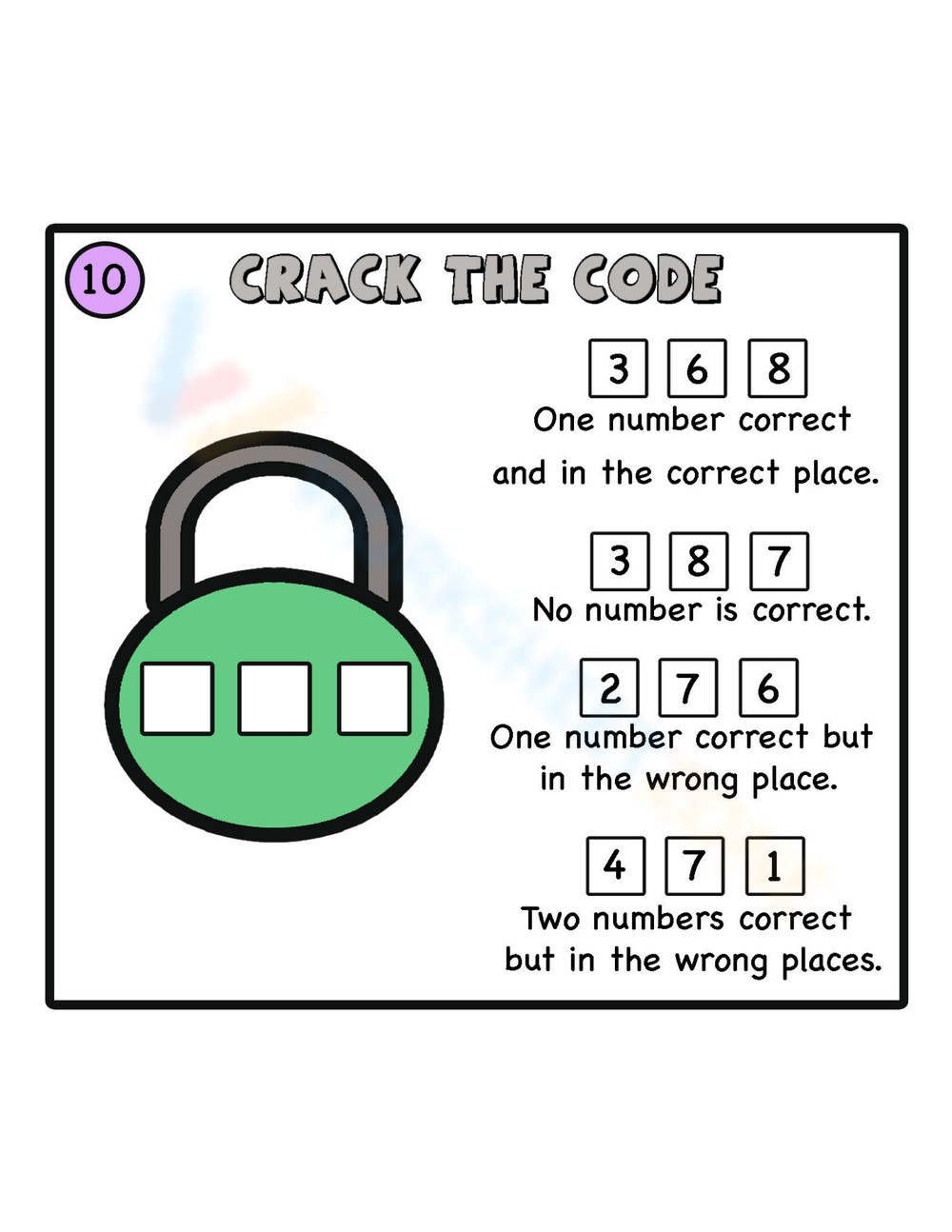 Crack The Code Math Worksheet Pre Algebra