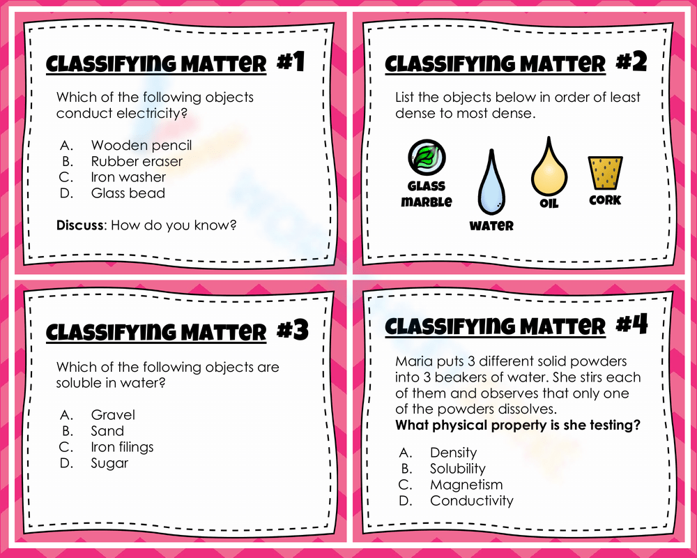 Classifying Matter Worksheet