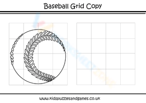 Baseball Grid Copy Worksheets