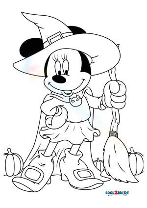 mickey mouse and minnie mouse halloween coloring pages