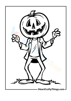 Spooky Jack-o-lantern Halloween Coloring