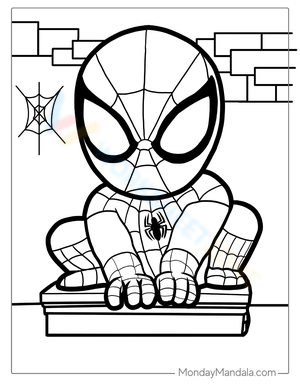 easy spiderman coloring pages for kids