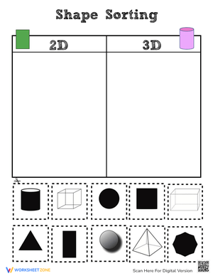 Interactive Shape Sorting Activity Worksheet