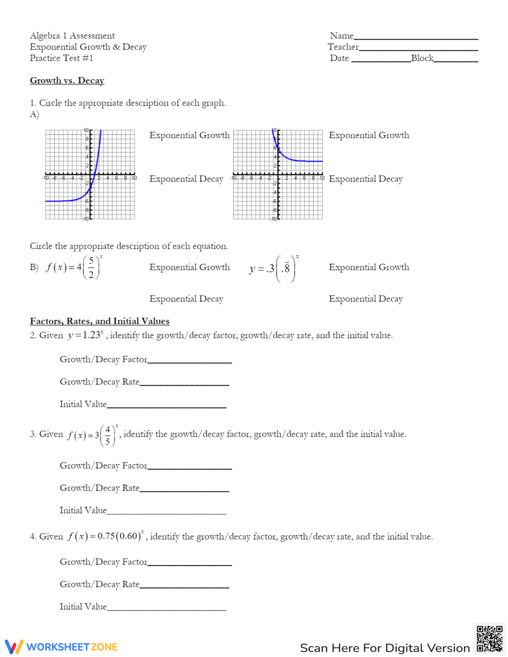 Mastering exponential equations an algebra 1 worksheet