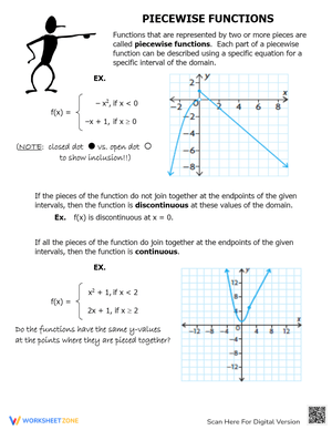 Piecewise Functions Examples: Graphing Practice Worksheet