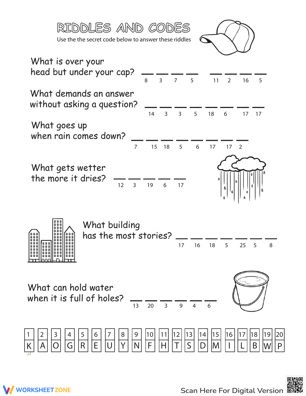 Free Printable Crack the Code Worksheet - kiddoworksheets