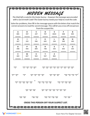 Free Printable Crack the Code Worksheet - kiddoworksheets