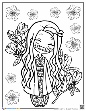 Nezuko Coloring Pages - Free Printable Coloring Pages for Kids