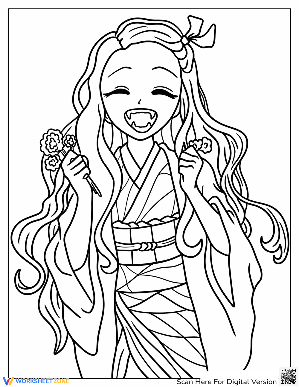 Nezuko Coloring Pages - Free Printable Coloring Pages for Kids