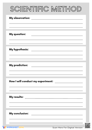 Detailed Scientific Method Sheet Worksheets