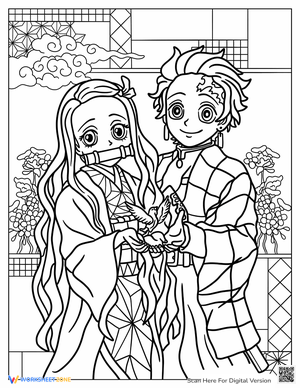 Nezuko Coloring Pages - Free Printable Coloring Pages for Kids