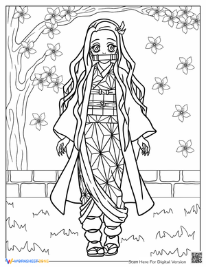 34+ Printable Coloring Nezuko Coloring Pages