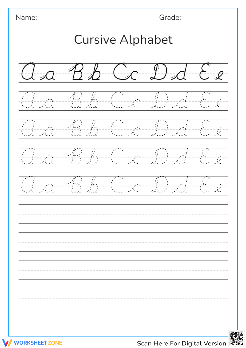 Day 3 - Cursive Alphabet Worksheet