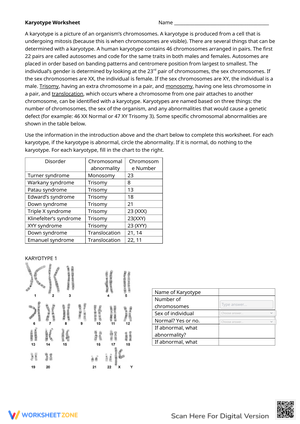 Karyotype Practice Worksheets