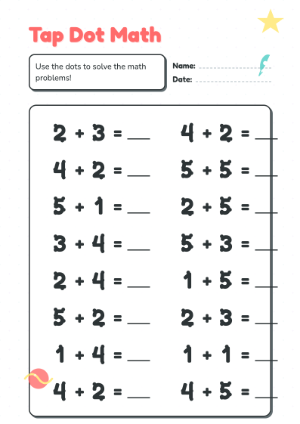 Practicing Touch Math Worksheets