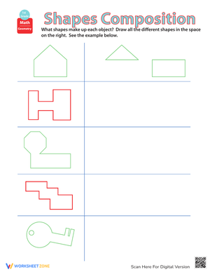Exploring Shapes Composition Techniques Worksheets