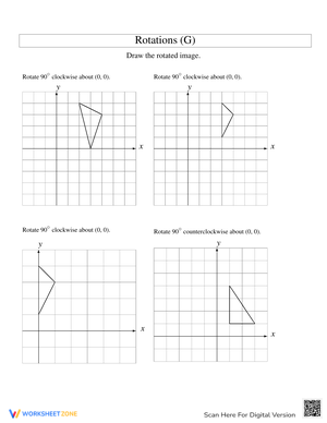Geometry Rotation Practice Problems Worksheets