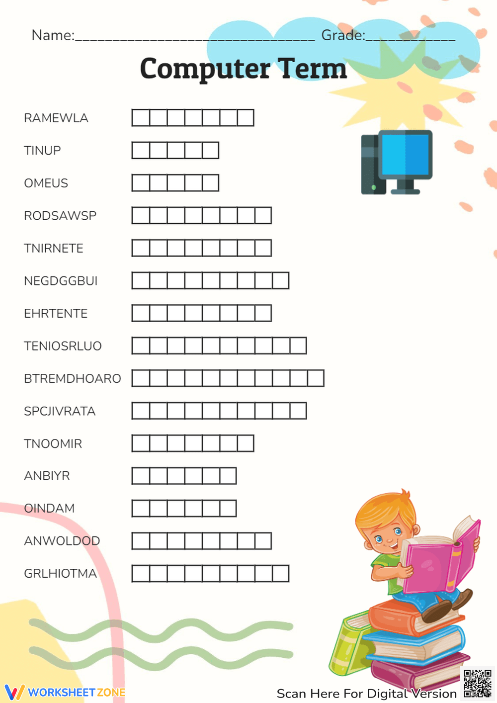 Word Scrambled Worksheet Collection For Teaching Learning