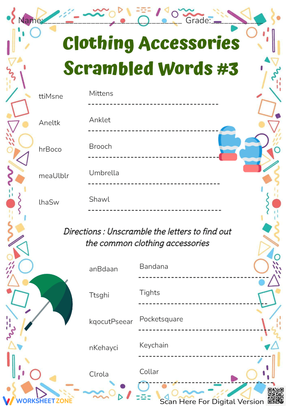 Word Scrambled Worksheet Collection For Teaching Learning