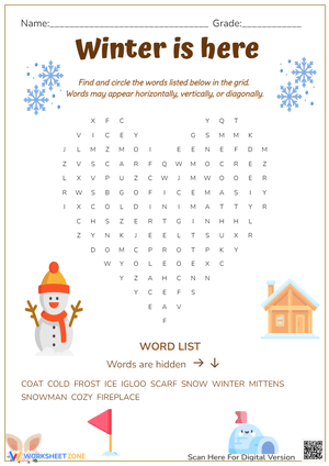 Winter Clothing Word Search