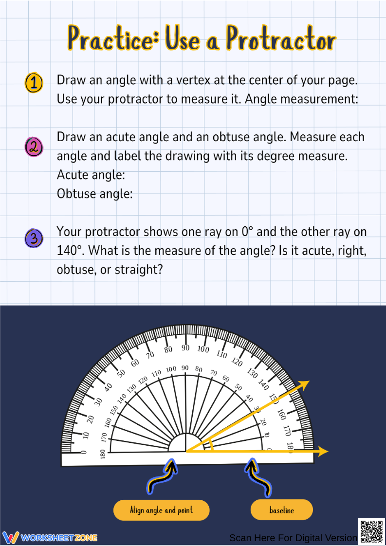 Measuring Angles With A Protractor Worksheets \u0026 Printable, image size:793x1122